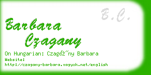 barbara czagany business card